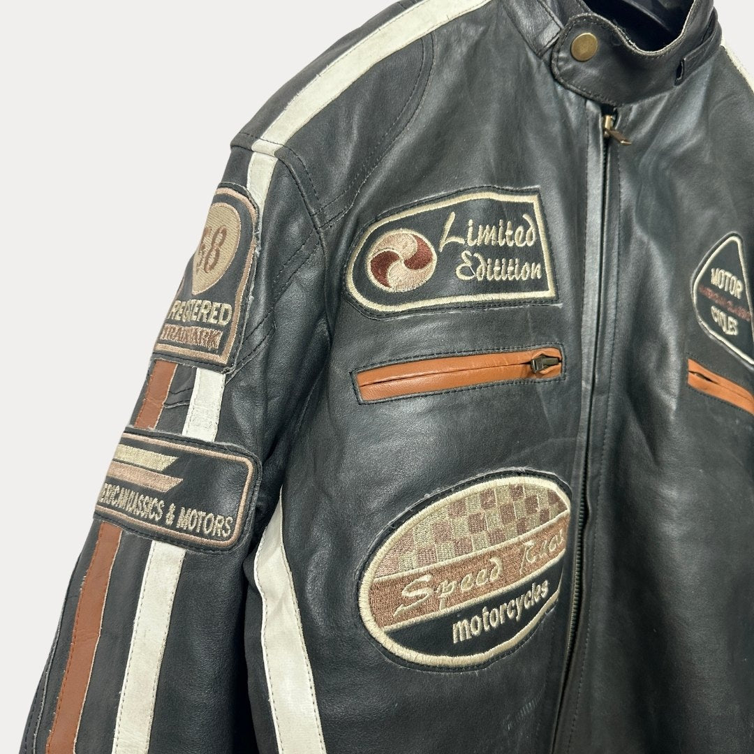 American Classics Racing Genuine Leather Jacket Large - Funkify