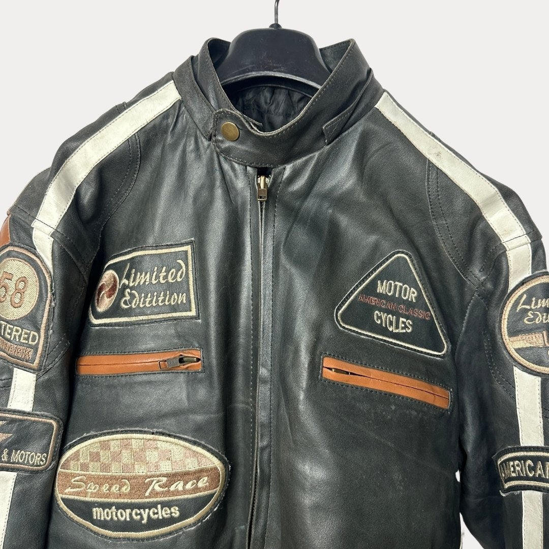 American Classics Racing Genuine Leather Jacket Large - Funkify