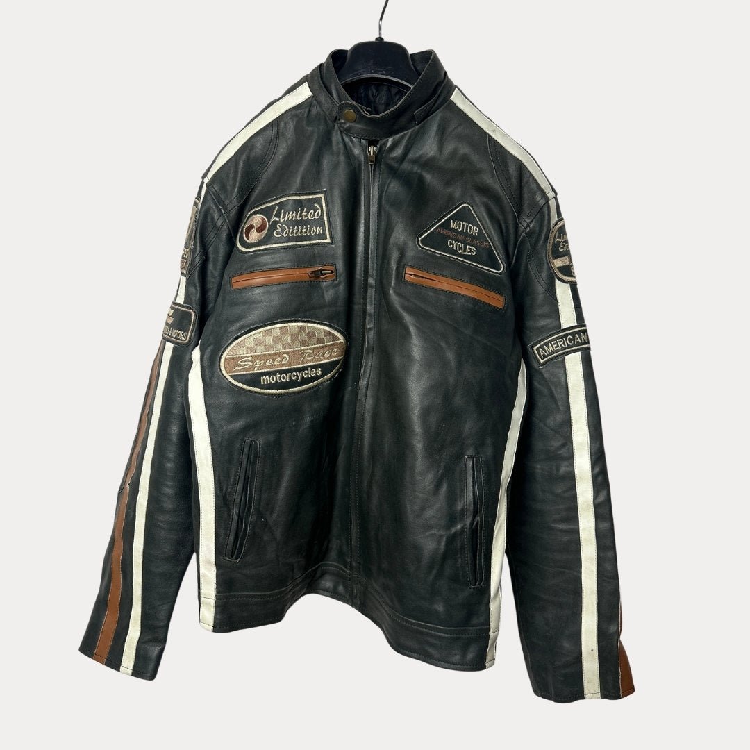 American Classics Racing Genuine Leather Jacket Large - Funkify
