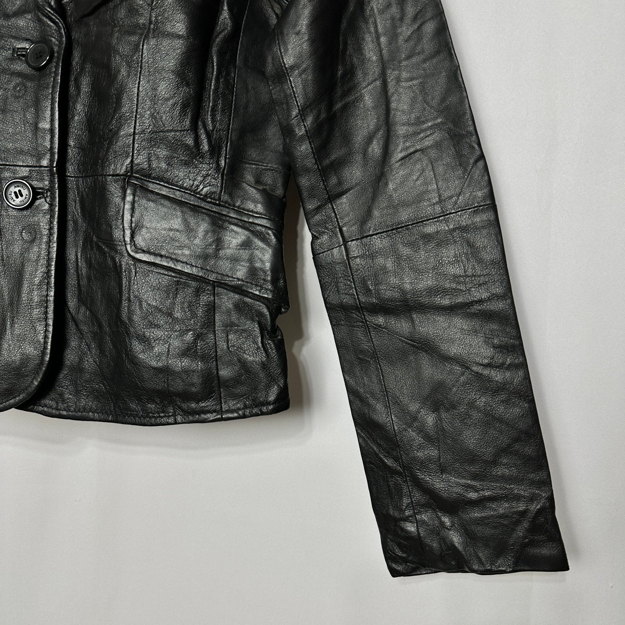Amisu Leather Blazer Women's Medium - Funkify