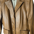 Ancla Brown Women;s Leather Jacket Large - Funkify