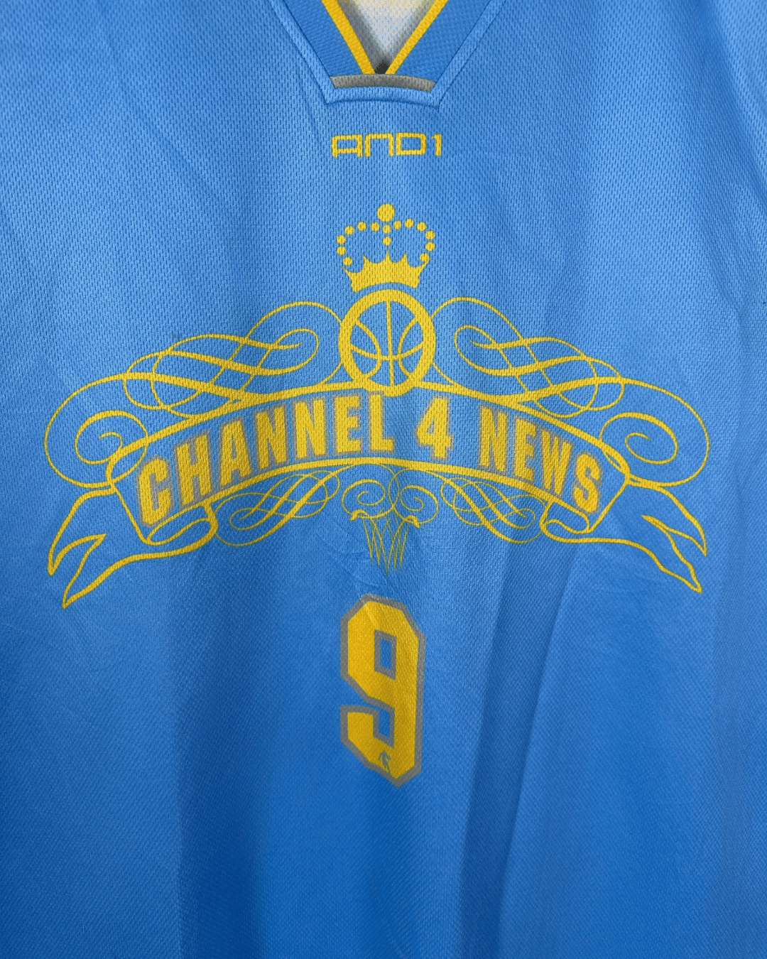 AND1 Channel 4 News Basketball Jersey Tank Top 2XL - Funkify