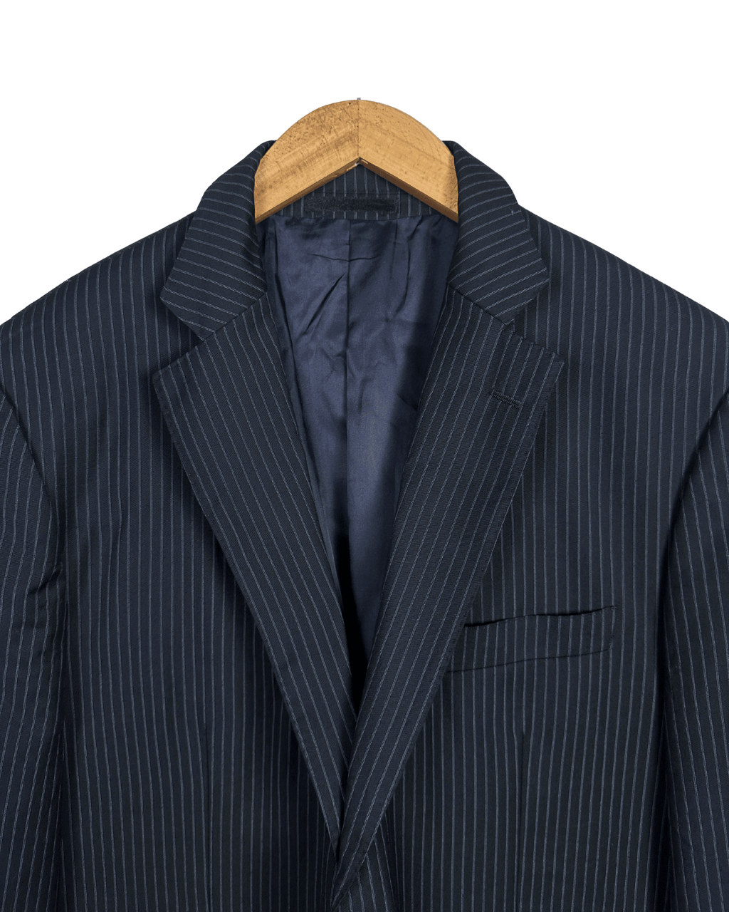 Angelo Benelli Pinstripe Wool Blend Blazer - Size 56 - Funkify