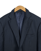 Angelo Benelli Pinstripe Wool Blend Blazer - Size 56 - Funkify