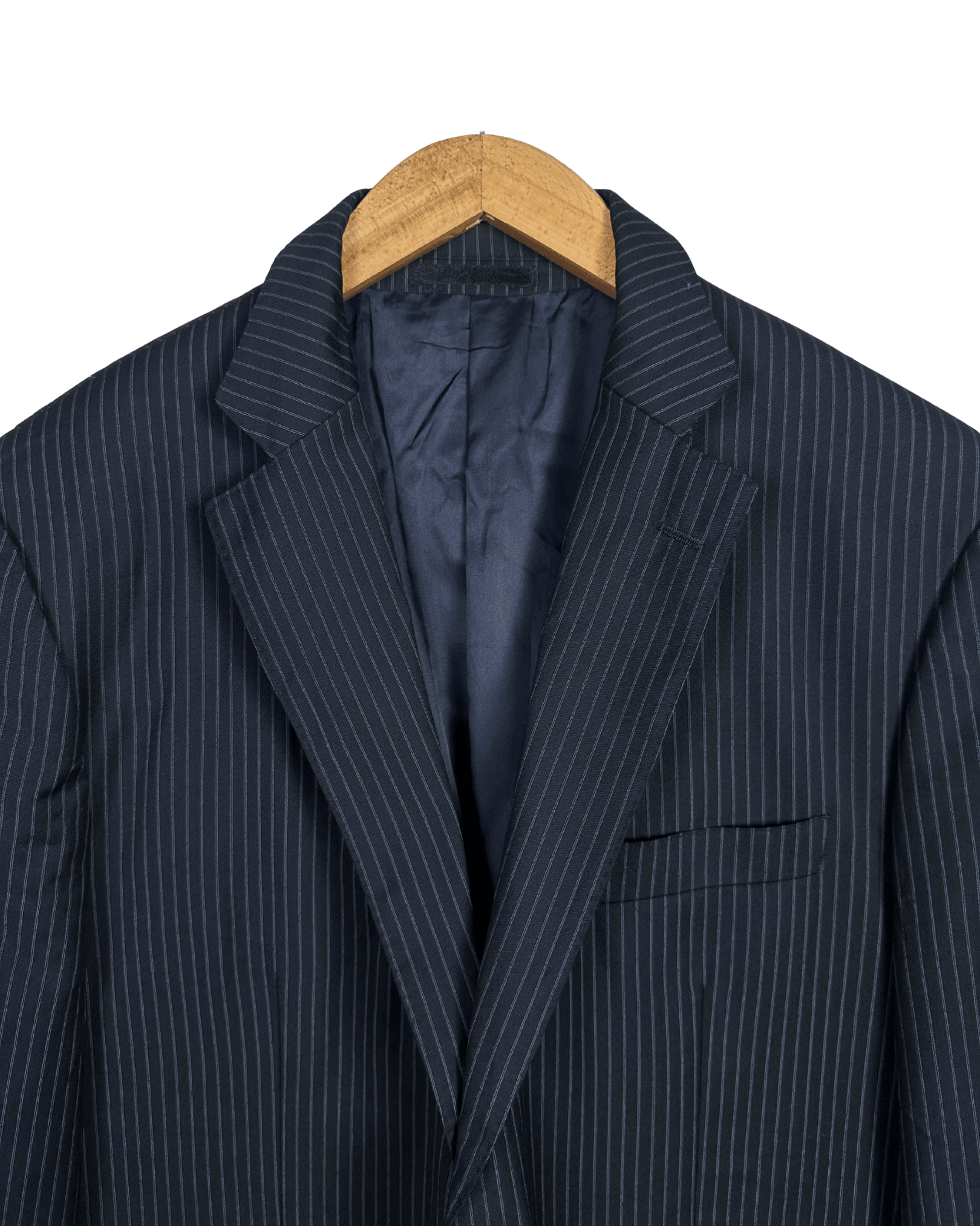 Angelo Benelli Pinstripe Wool Blend Blazer - Size 56 - Funkify