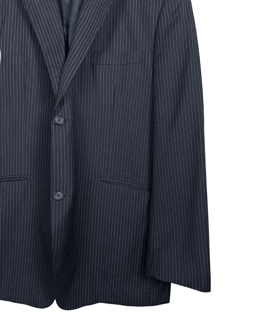 Angelo Benelli Pinstripe Wool Blend Blazer - Size 56 - Funkify