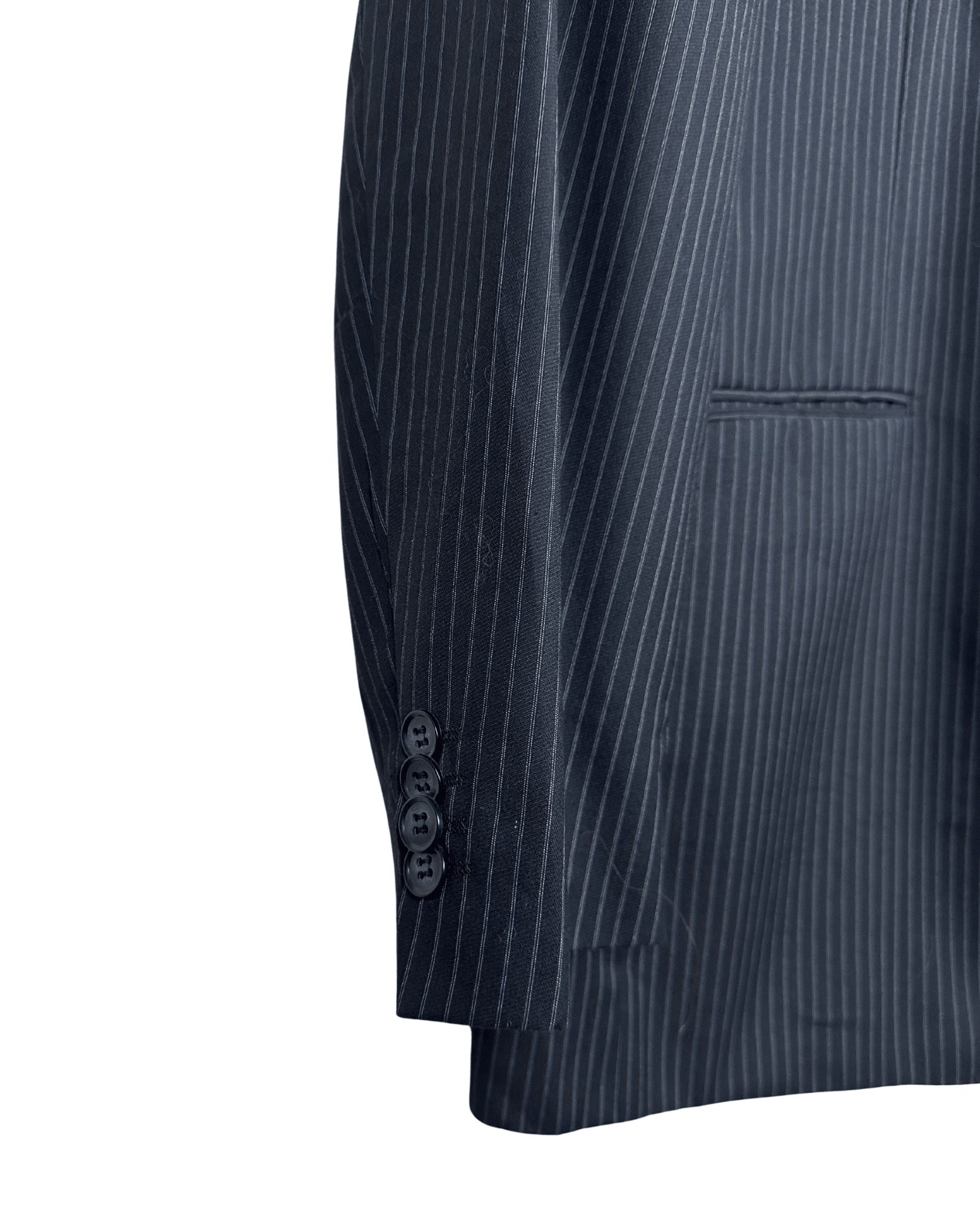 Angelo Benelli Pinstripe Wool Blend Blazer - Size 56 - Funkify