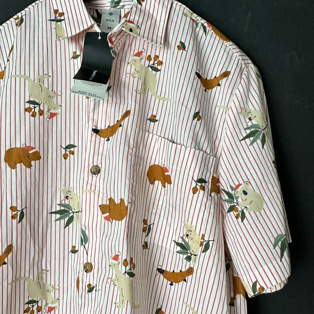 Animals Pattern Striped Shirt - Funkify