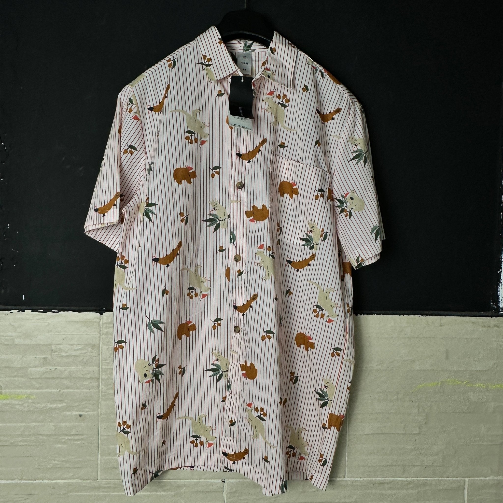 Animals Pattern Striped Shirt - Funkify
