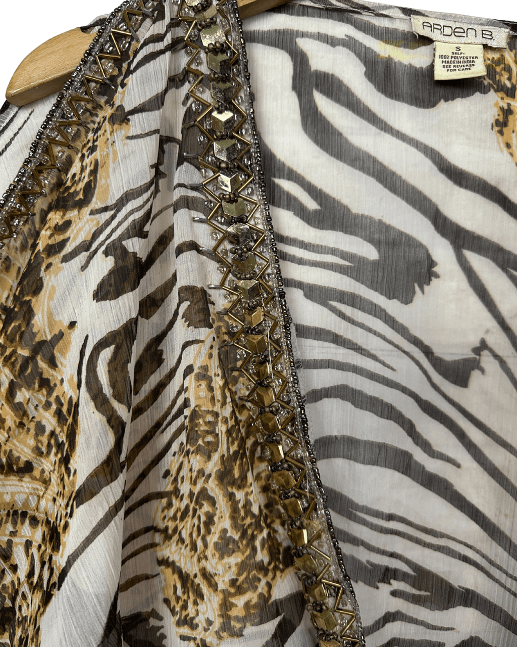 Arden B. Embellished Sheer Leopard Top - Funkify