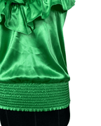 Arden B. Satin Ruffle Top XS - Funkify