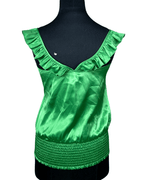 Arden B. Satin Ruffle Top XS - Funkify