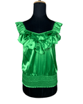 Arden B. Satin Ruffle Top XS - Funkify