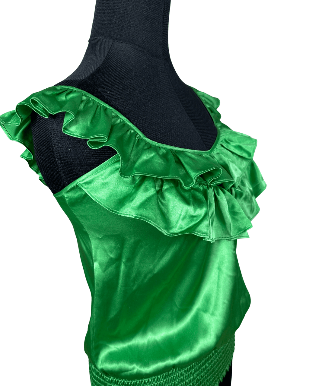 Arden B. Satin Ruffle Top XS - Funkify