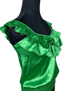 Arden B. Satin Ruffle Top XS - Funkify