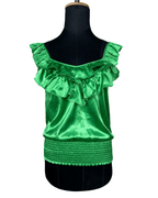 Arden B. Satin Ruffle Top XS - Funkify