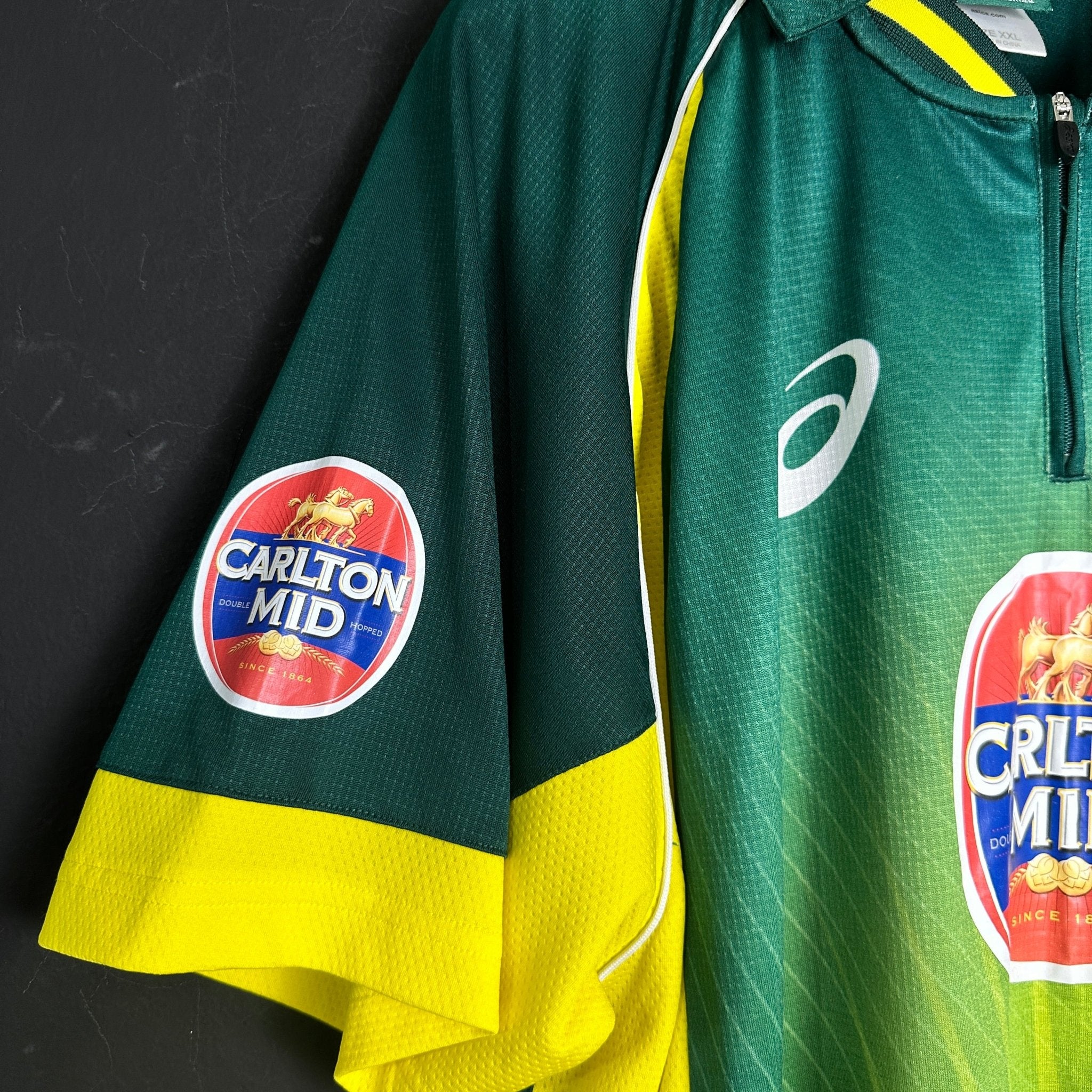 Asics Cricket Australia Quarter-zip Shirt Small - Funkify