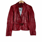 Auluna Geuine Leather Women's Jacket with Belt - Funkify