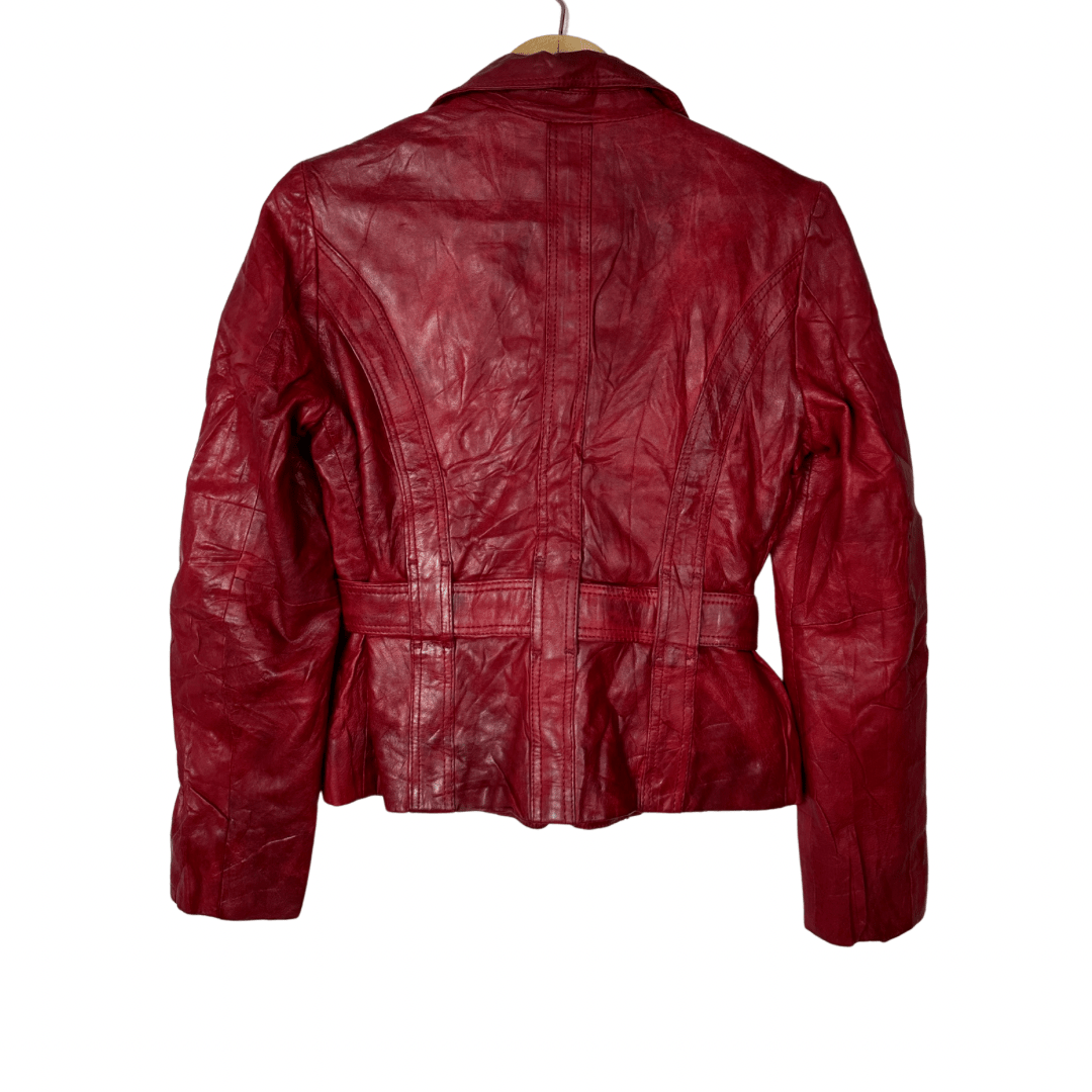 Auluna Geuine Leather Women's Jacket with Belt - Funkify