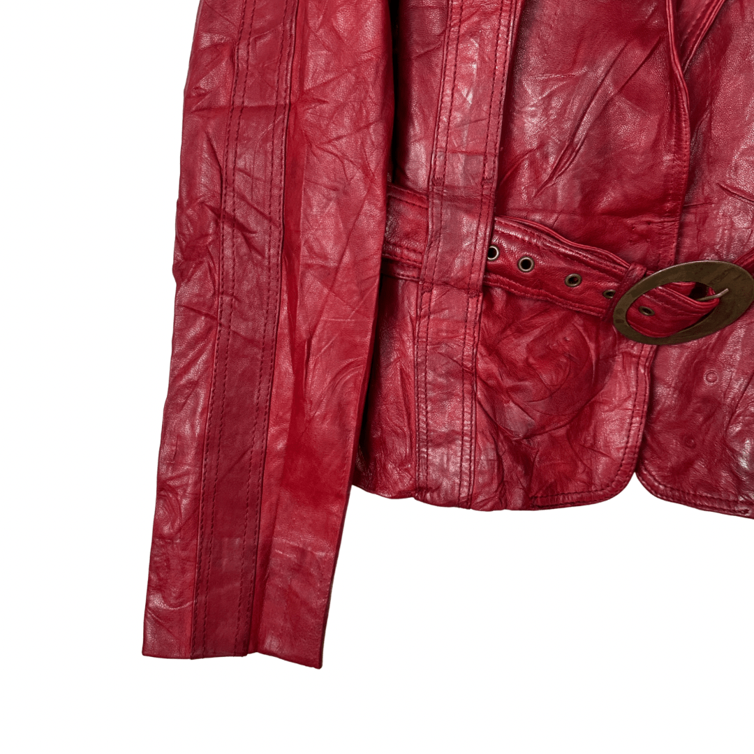Auluna Geuine Leather Women's Jacket with Belt - Funkify