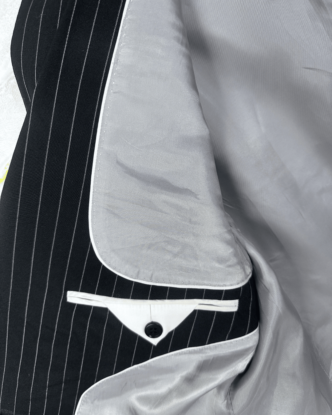 Batistini Striped Wool - Blend Full Suit - Size 50 - Funkify