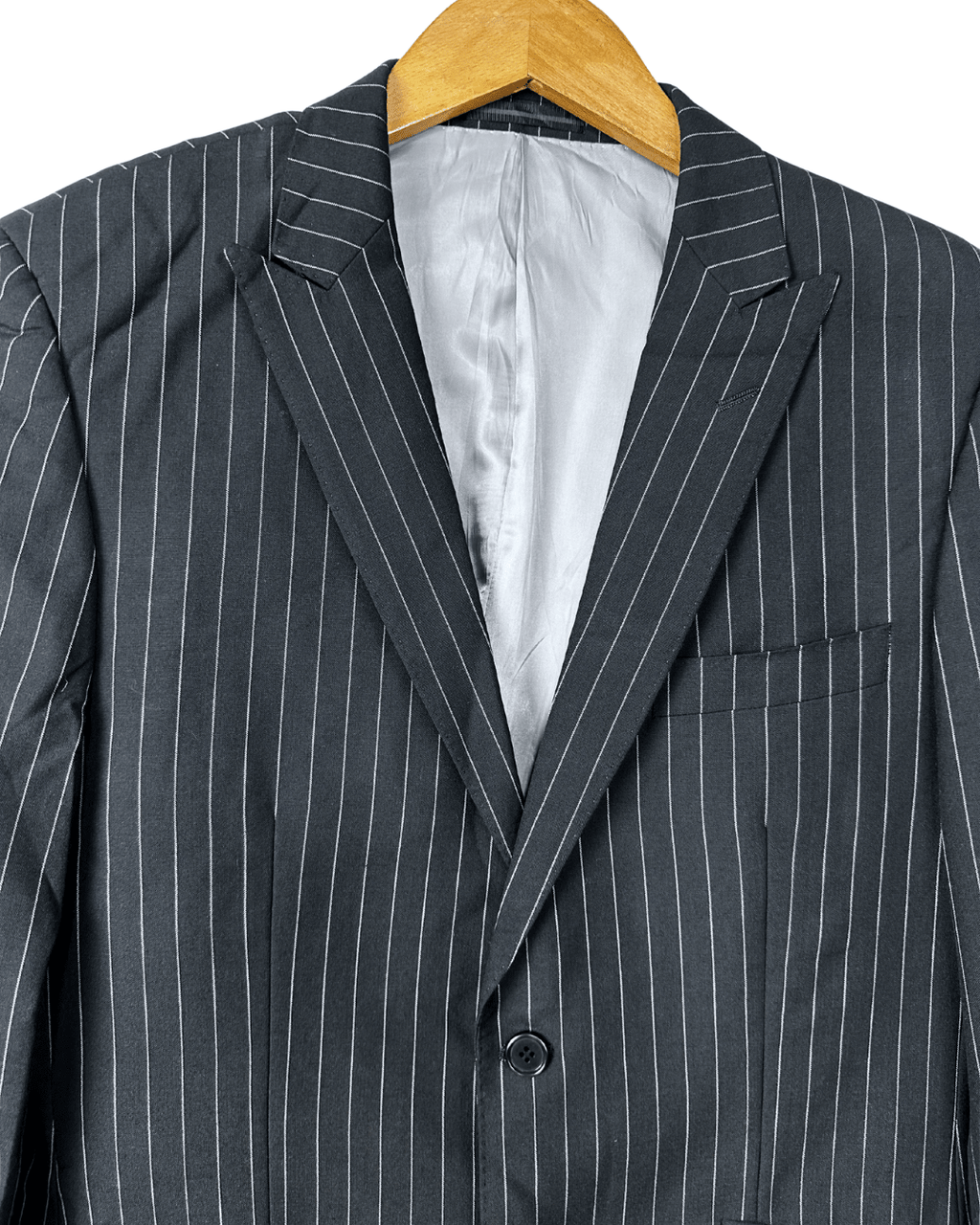 Batistini Striped Wool - Blend Full Suit - Size 50 - Funkify