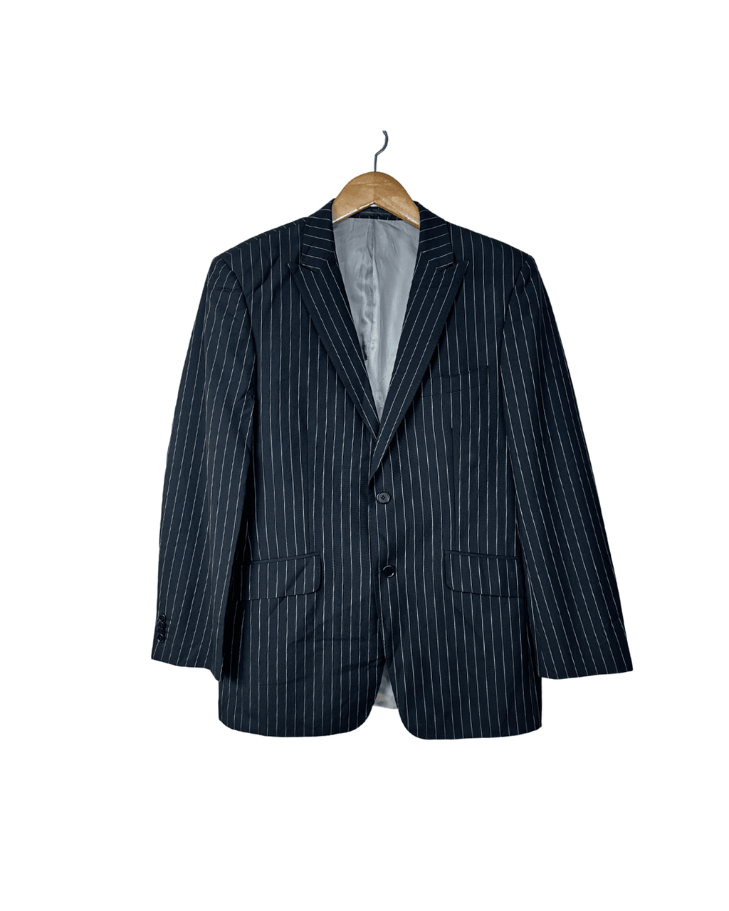 Batistini Striped Wool - Blend Full Suit - Size 50 - Funkify