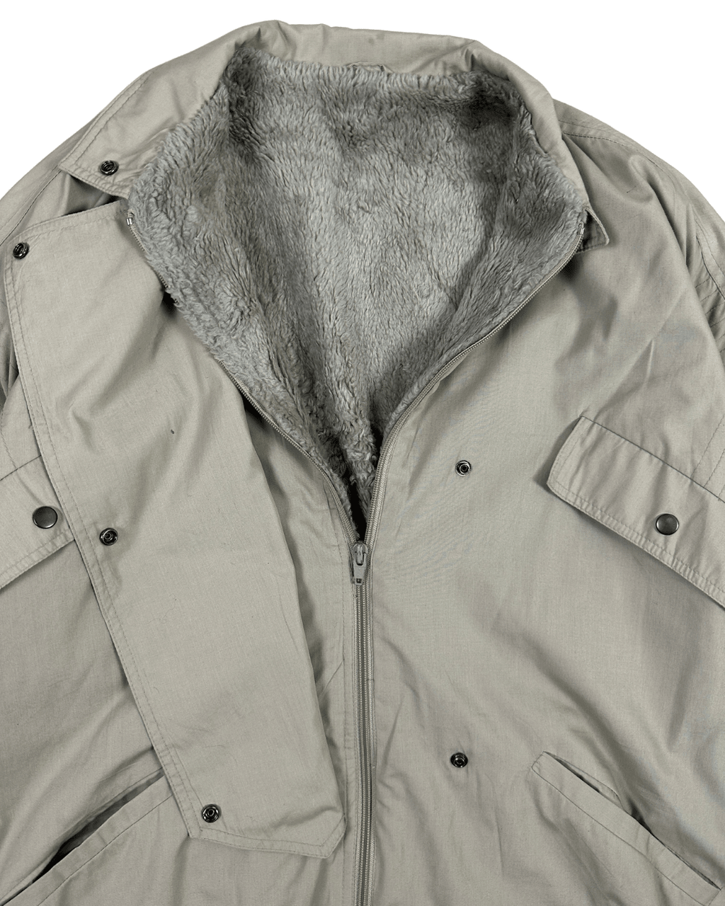 Beige Fur Lined Women's Jacket - Large/XL - Funkify