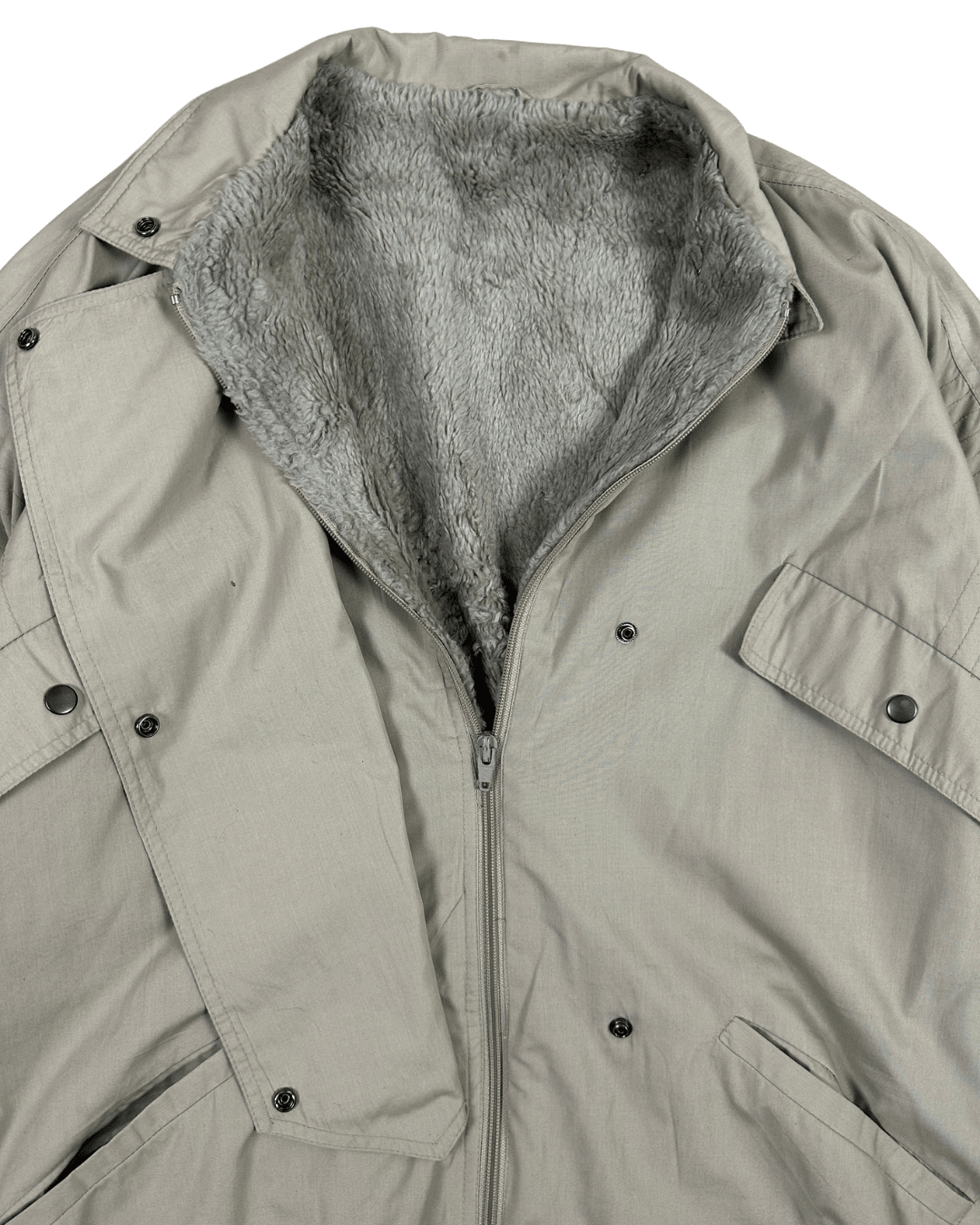 Beige Fur Lined Women's Jacket - Large/XL - Funkify