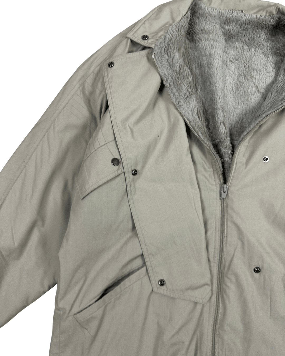 Beige Fur Lined Women's Jacket - Large/XL - Funkify