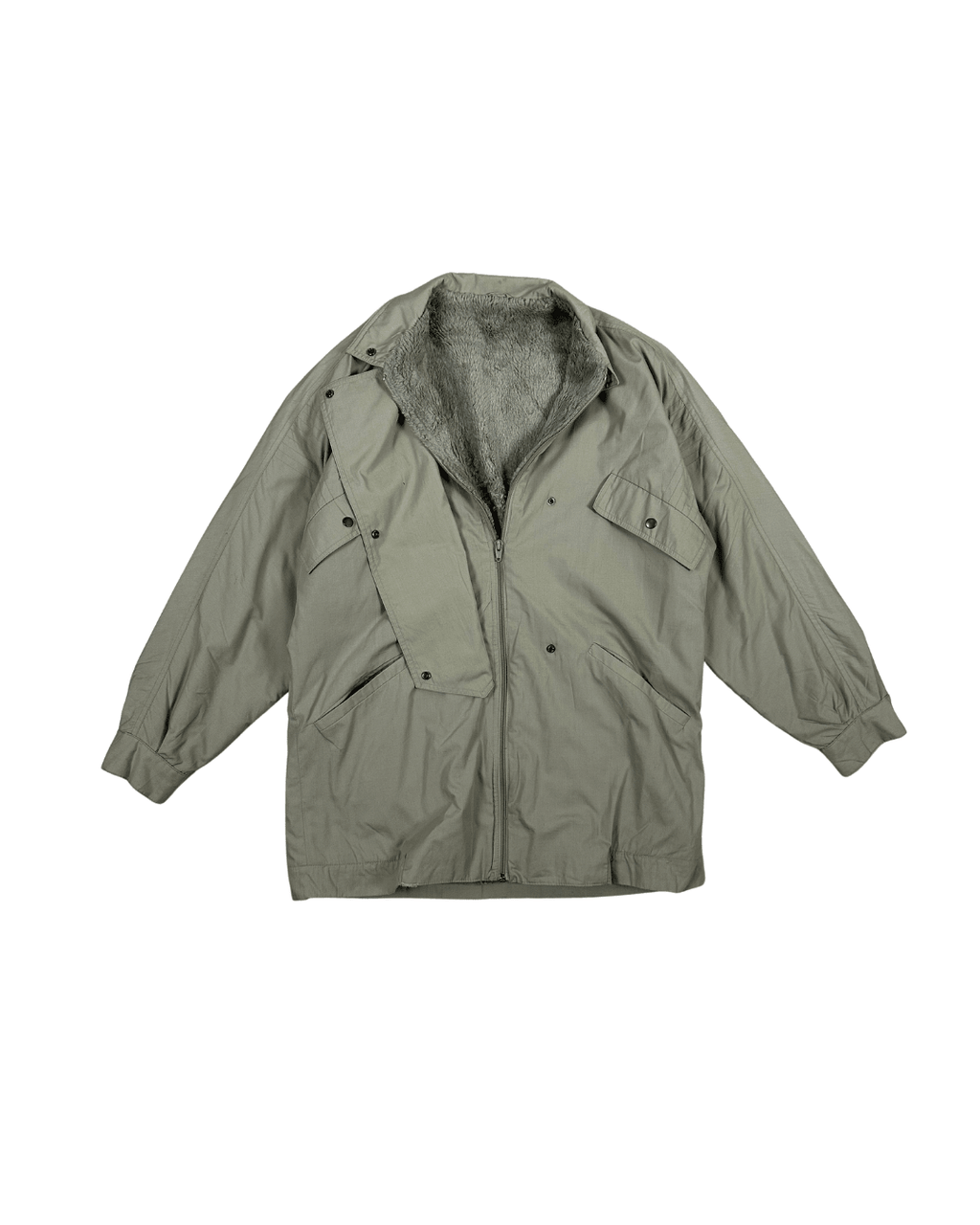Beige Fur Lined Women's Jacket - Large/XL - Funkify