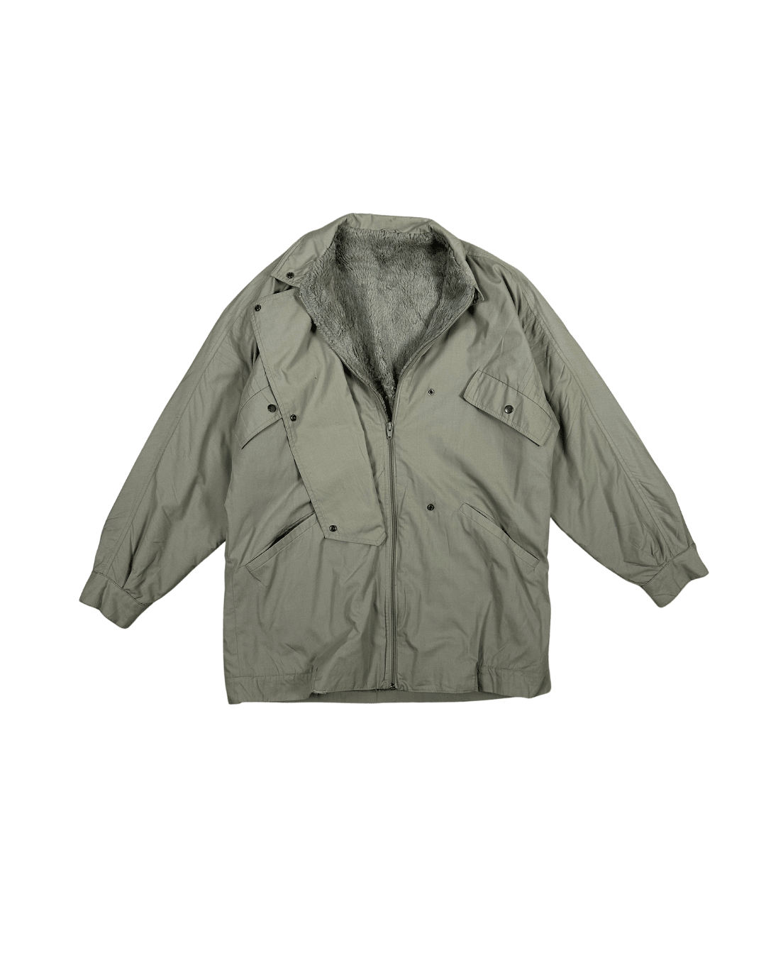 Beige Fur Lined Women's Jacket - Large/XL - Funkify