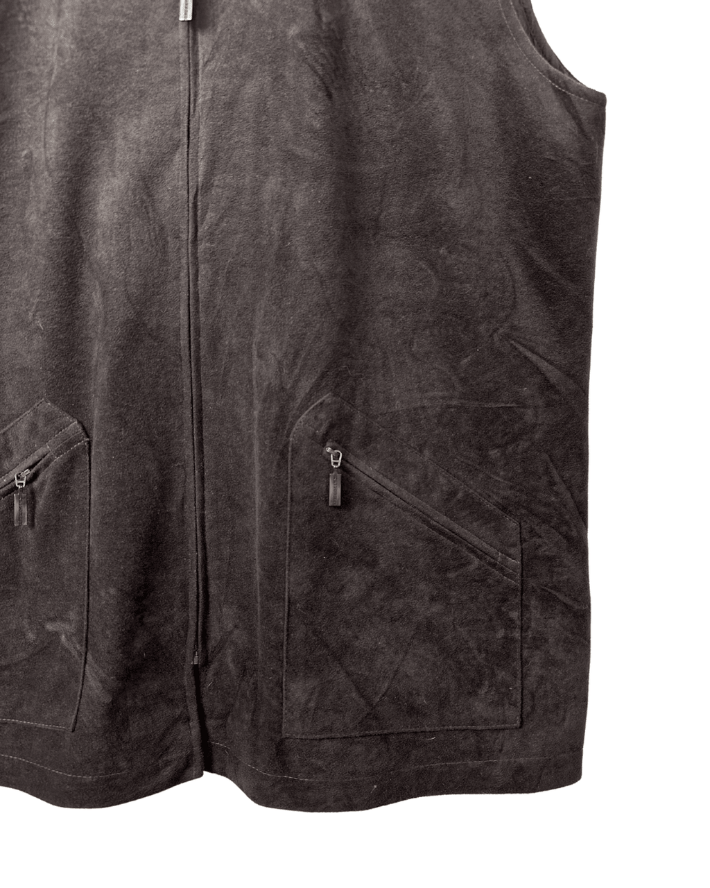 Belle Surprise Suede Zip - up Vest Medium - Funkify