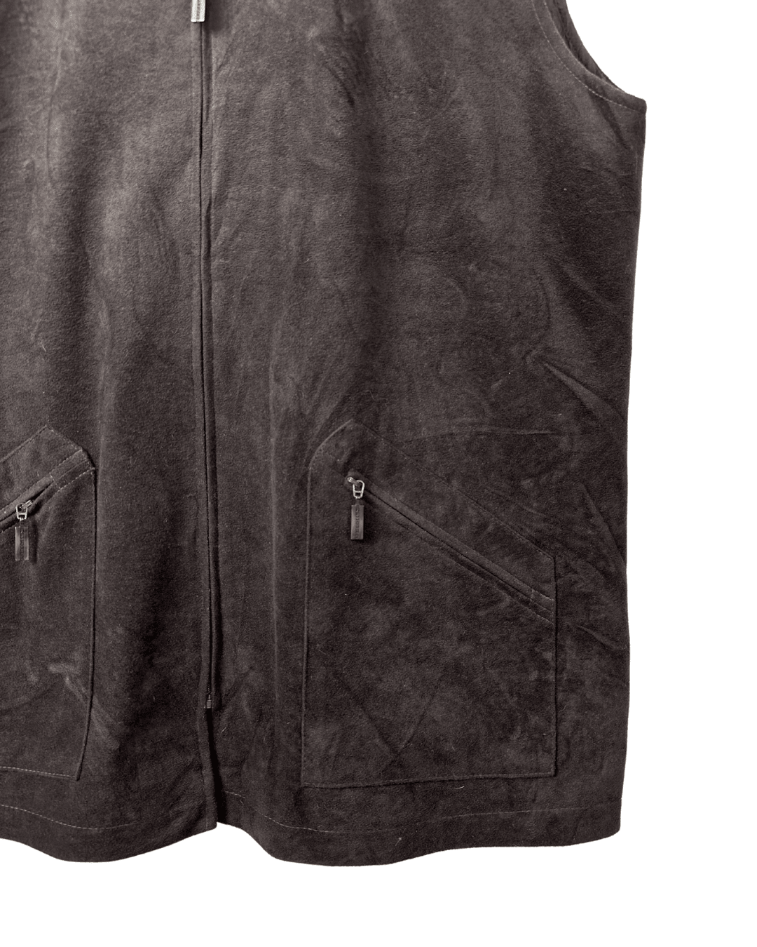 Belle Surprise Suede Zip - up Vest Medium - Funkify