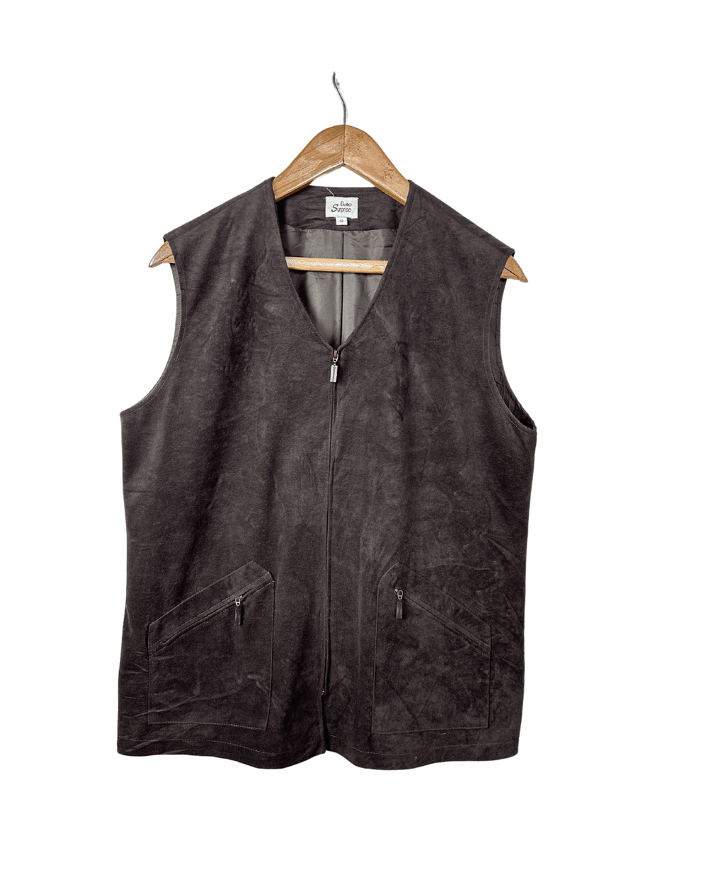 Belle Surprise Suede Zip - up Vest Medium - Funkify