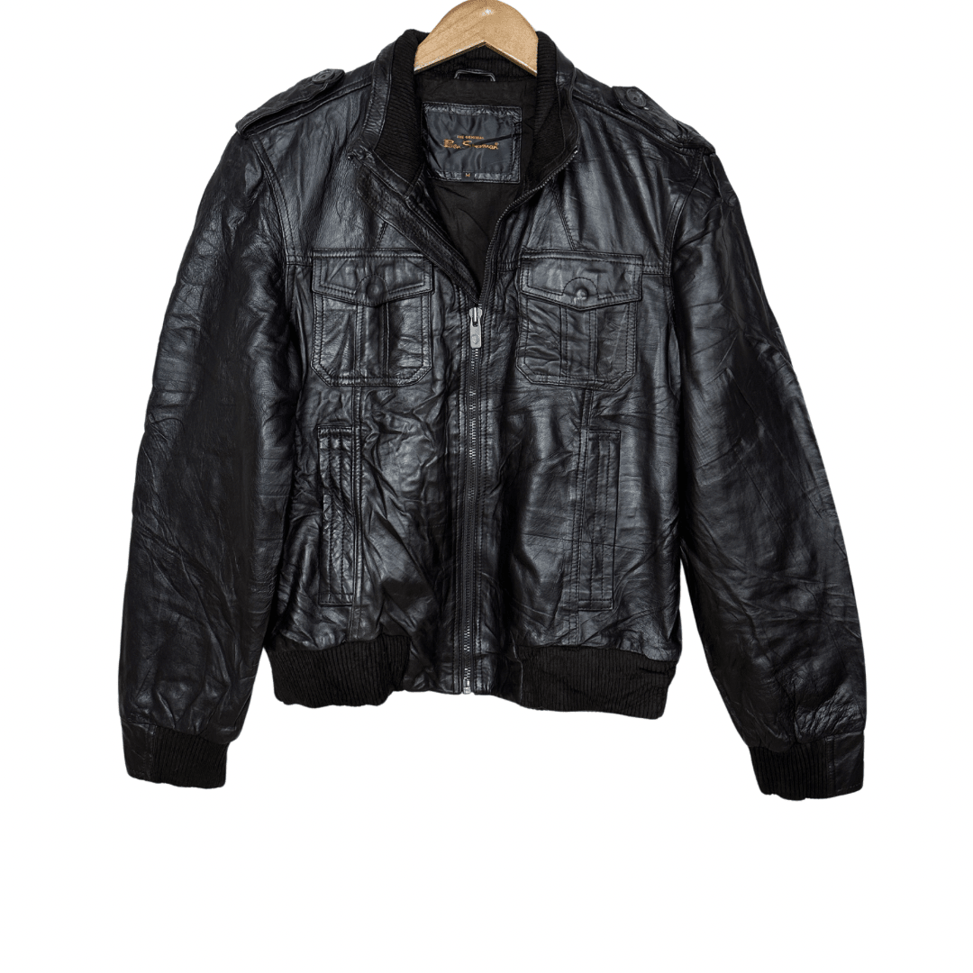 Ben Sherman Brown Genuine Leather Jacket Medium - Funkify