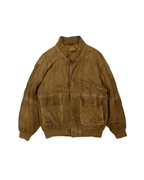 Best of Nature Satin - Lined Suede Real Leather Bomber Jacket 2XL - Funkify