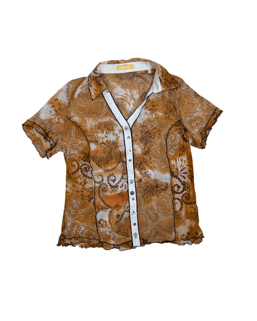 Biba sheer women's shirt with multi-style buttons