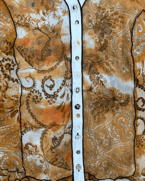 Biba sheer women's shirt with multi-style buttons