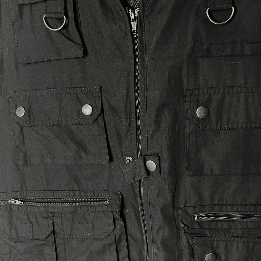 Black Cargo Vest Large - Funkify