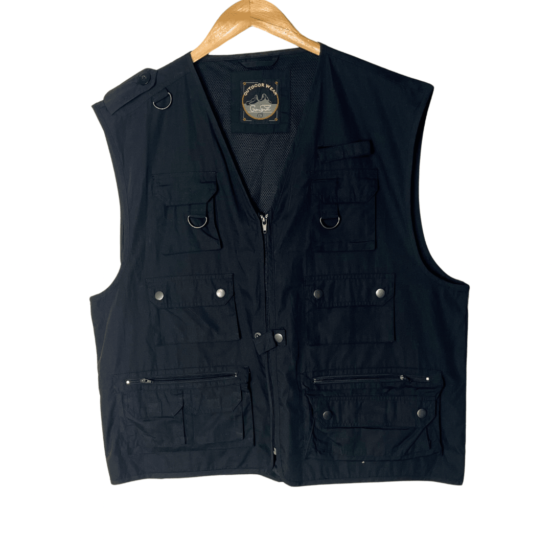 Black Cargo Vest Large - Funkify