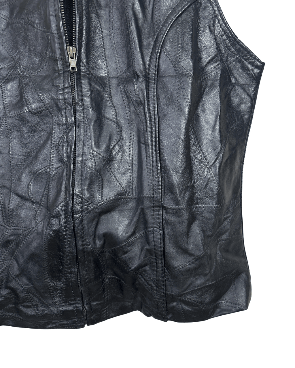 Black Genuine Leather Vest - Women's Medium - Funkify