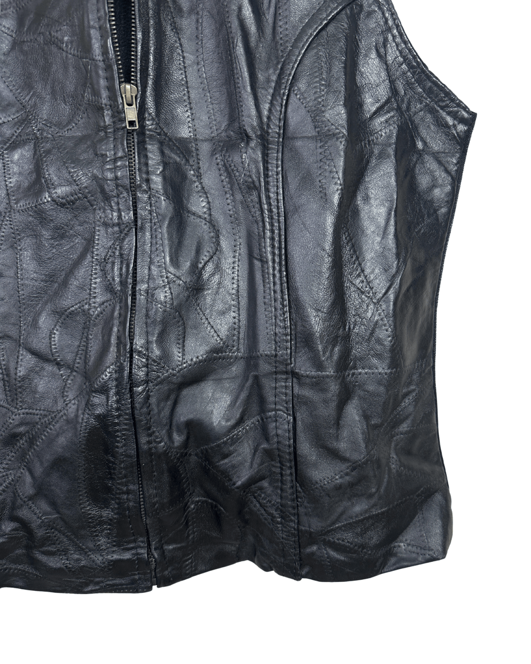 Black Genuine Leather Vest - Women's Medium - Funkify