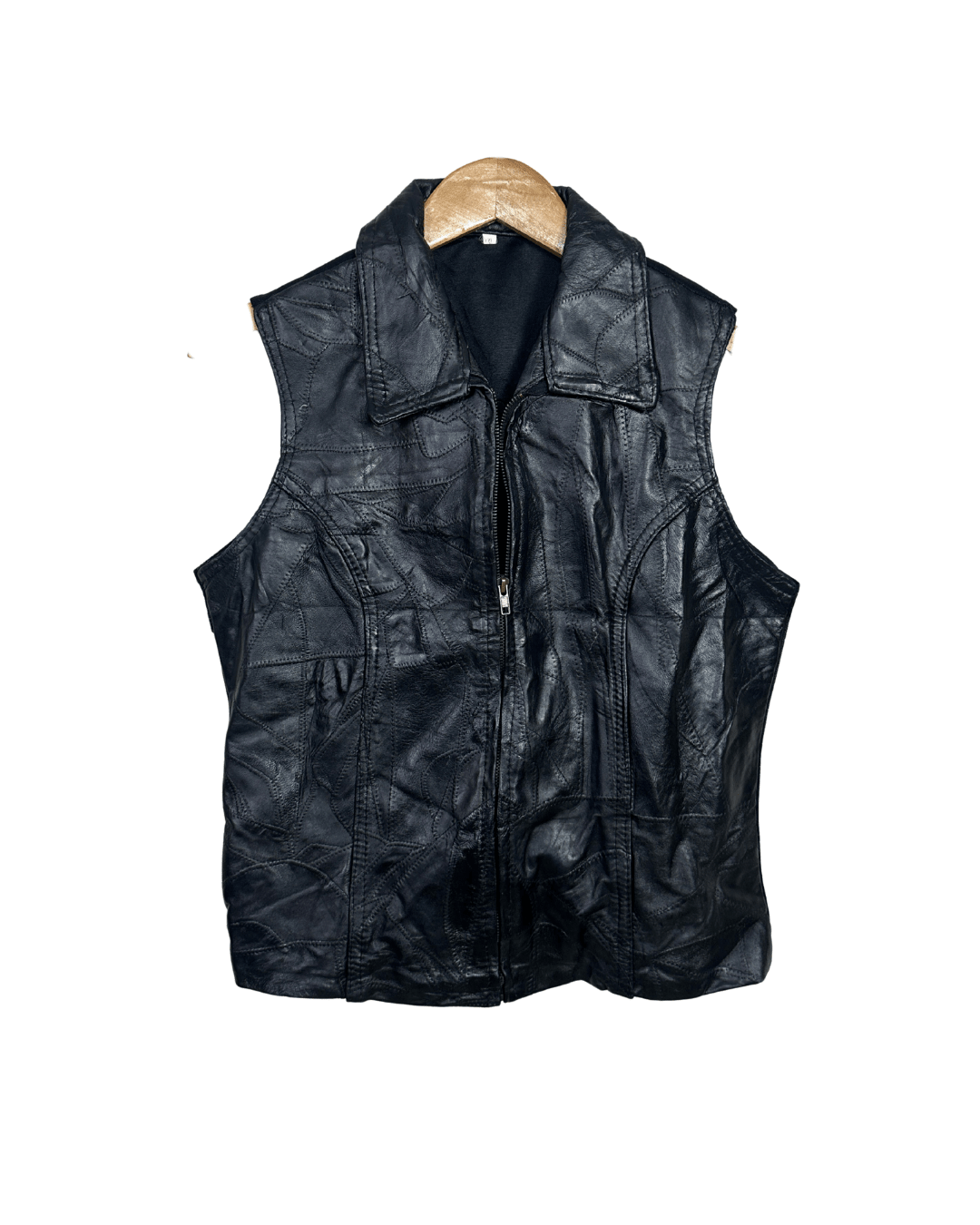 Black Genuine Leather Vest - Women's Medium - Funkify