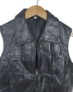 Black Genuine Leather Vest - Women's Medium - Funkify