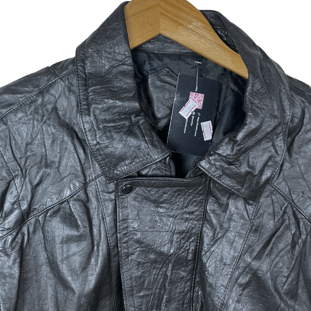 Black Leather Jacket Large - Funkify