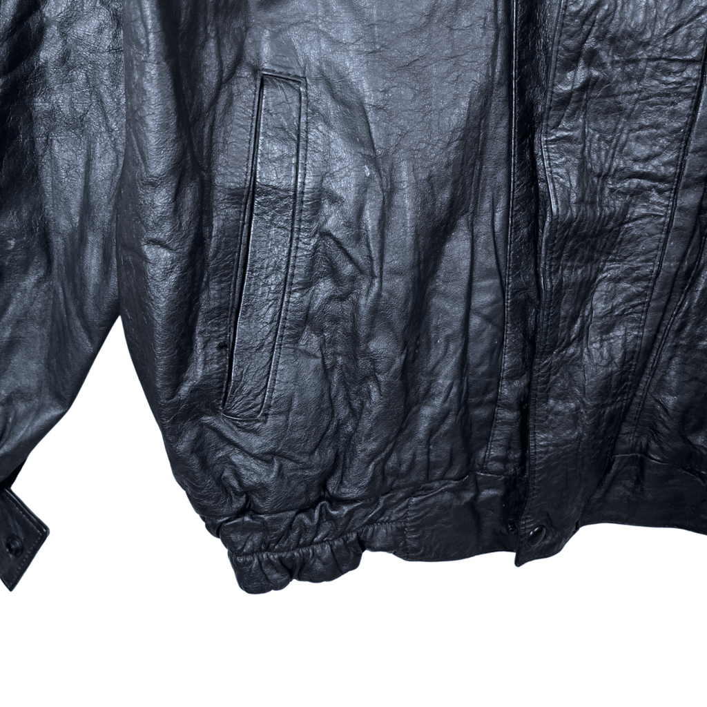 Black Leather Jacket Large - Funkify