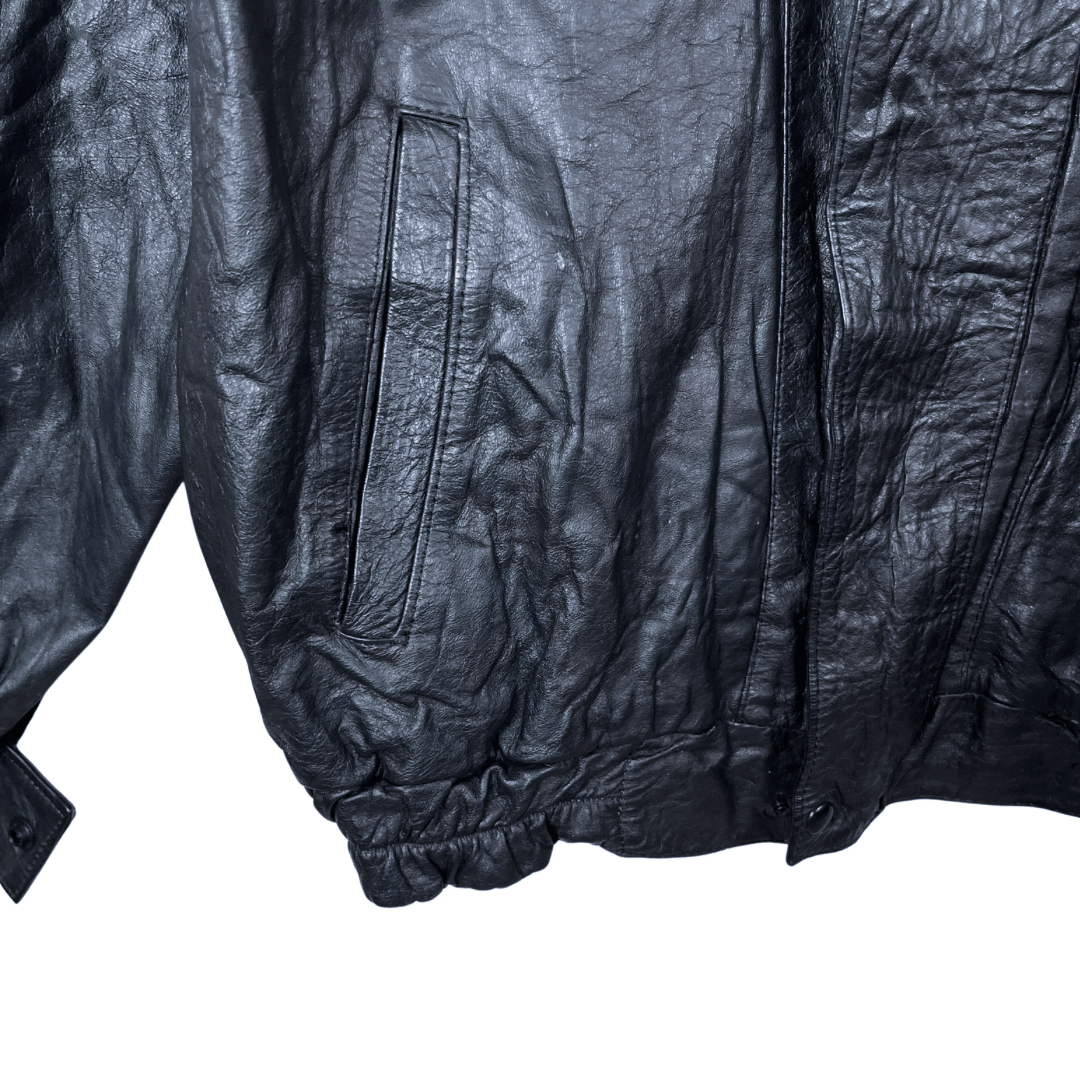 Black Leather Jacket Large - Funkify