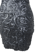 Black Sequin Swirl Bodycon Halter Neck Dress - Funkify