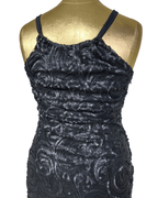 Black Sequin Swirl Bodycon Halter Neck Dress - Funkify